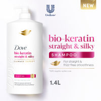 Dove Bio-Keratin Straight & Silky Shampoo 1.4L for Straight Smooth Hair against Frizz