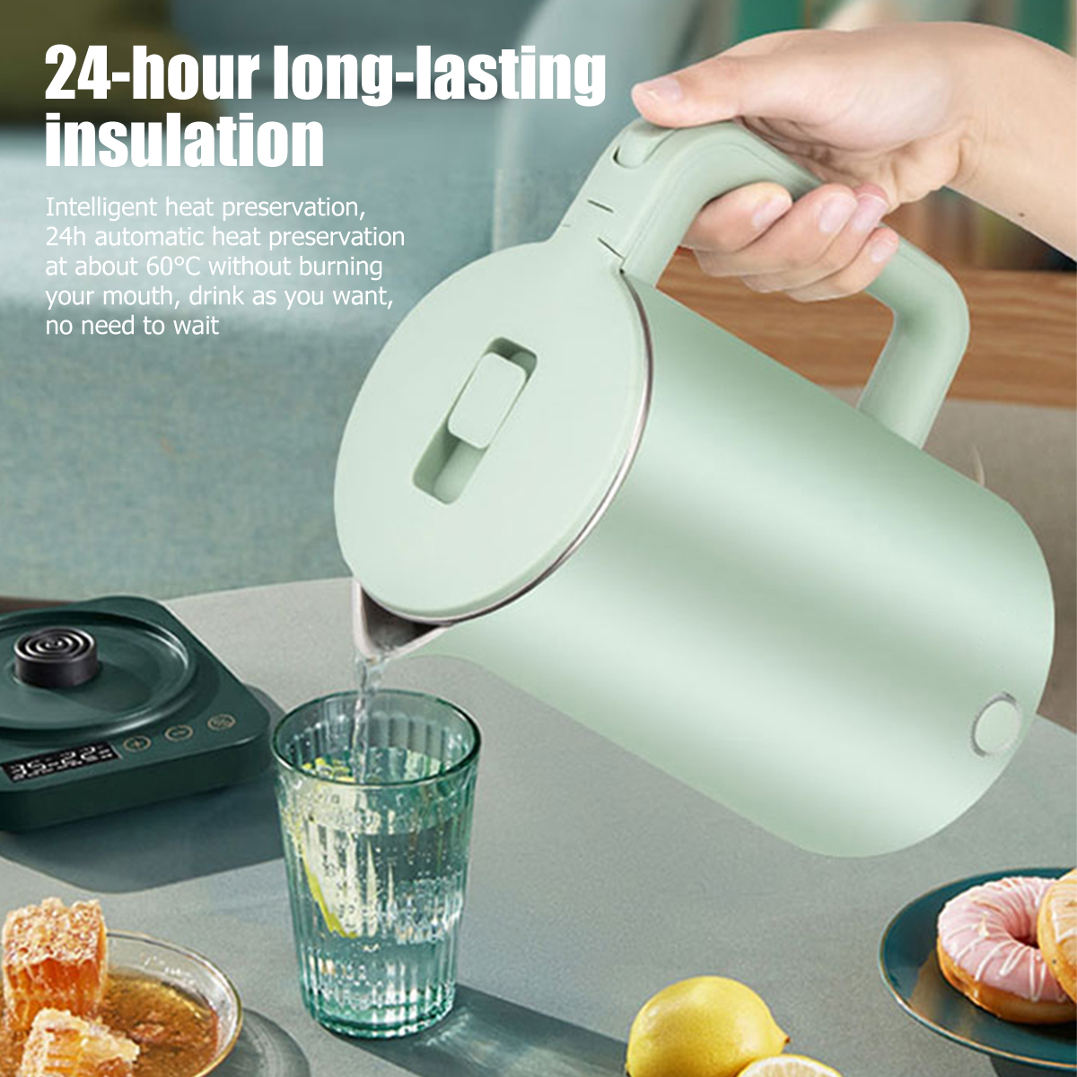 Household electric kettle Stainless steel electric kettle 2.3L double