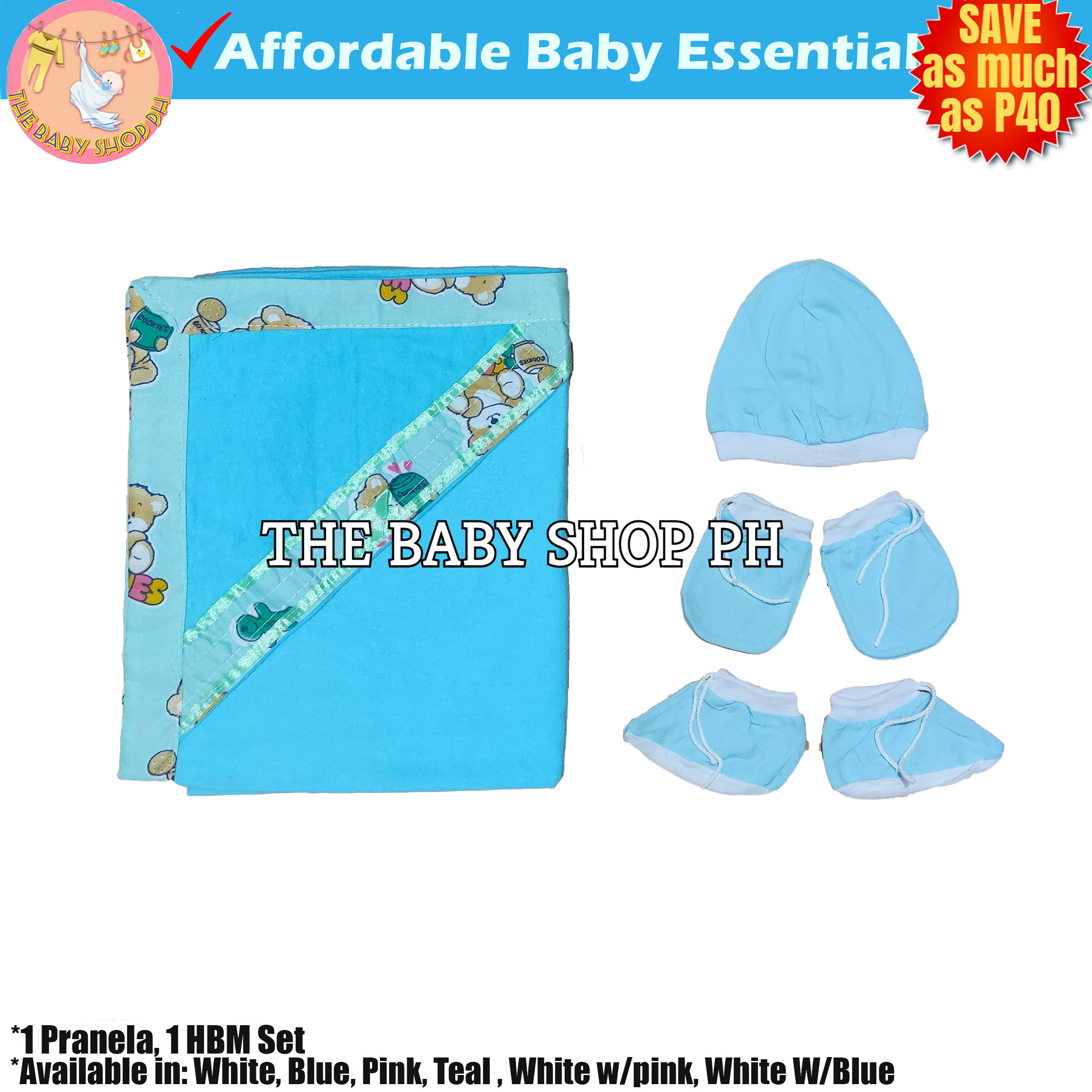 Pranela Hood & 3-in-1 Bonnet Set for New born Baby Hooded Receiving Blanket Pranella with Hat Booties Mittens