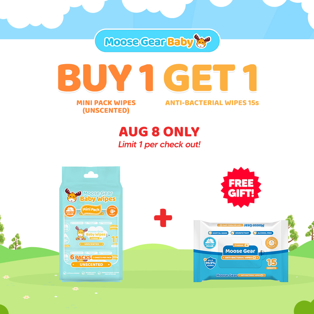 Moose Gear Baby Mini Wipes Premium Unscented 6PACKS (11s per pack) Extract Thick & Soft