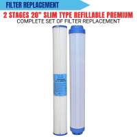 Water Filtration System 2 Stages 20″ Slim Type Filter Replacement with Different Variation