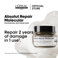 LOreal Professionnel Absolut Repair Molecular Rinse-off Mask to Repair & Smoothen Damaged Hair 250ml