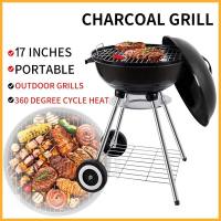 CHUANGCHAO Charcoal Grill Portable Griller 17 inches Outdoor Camping BBQ with Stand Outdoor Barbecue