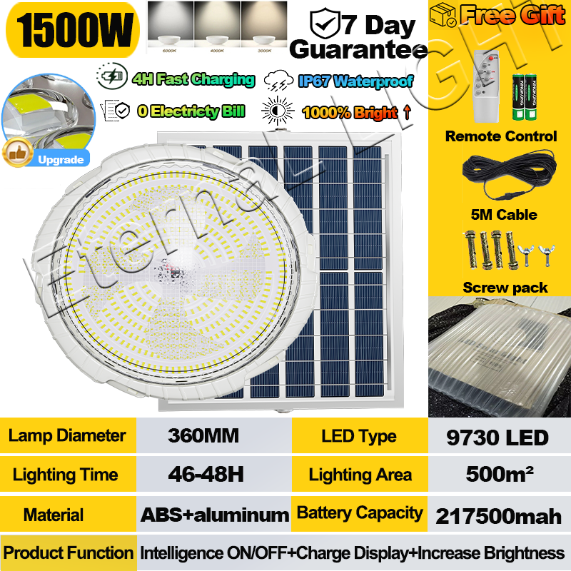 [Free Shipping ]Solar Ceiling Lights 2000W Solar Light Outdoor Waterproof IP67 Tricolor light Warm Light White Light Natural Light 900W 700W 400W 200W 100W LED Light Indoor Bedroom Lamp Solar Lights With Solar Panel remote control