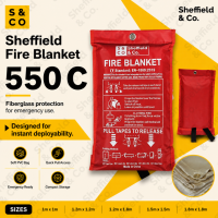 Sheffield Emergency Fire Blanket (1m x 1m  1.2m x 1.2m  1.2m x 1.8m  1.5m x 1.5m  1.8m x 1.8m)