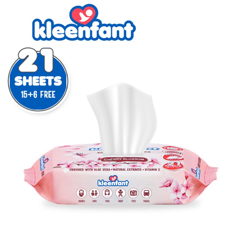 Kleenfant Cherry Blossom Scent Cleansing Wipes Collection korean wet wipes
