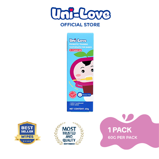 UniLove Probiotic Training Toothpaste - Flavour-Free (0-2 Years Old) 60g Pack of 1