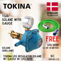 Tokina LPG Gas Regulator with Gauge for SOLANE / SHELLANE Regulator Heavy Duty with LPG Hose Denmark Technology de Salpak