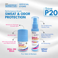 Dr. Sensitive Sweat Shield Performance Grade Whitening Alcohol Free Antiperspirant 50ml with Niacinamide 35 and Alpha Arbutin for Men Women Teenagers