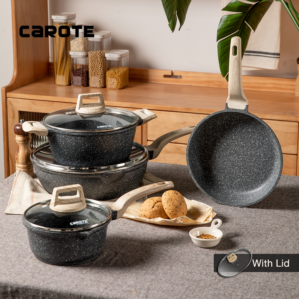 Carote Non Stick Granite Stone kitchen cookware set,Healthy non