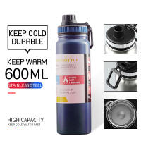 2PCS Tumbler hot and cold 600/800/1000ML Large Capacity Original Water Bottles for kids/adult stainless steel vacuum flask Thermos hot and cold Outdoor Sports