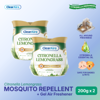 ClearAire Citronella Lemongrass Mosquito Repellent Gel Air Freshener 200g x 2 – Fresh Citrus Aroma for Everyday Use
