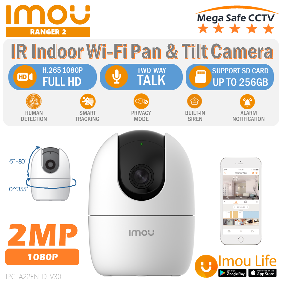 IMOU Ranger 2 – 1080P H.265 Wi-Fi Pan & Tilt Camera - SESCO STORE