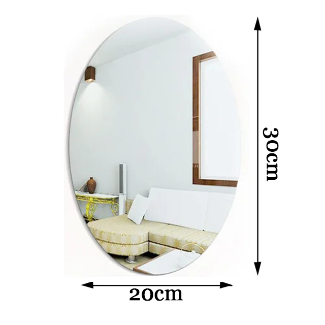 Oval Round Mirror Wall Stickers Soft Self Adhesive Acrylic Mirrors Bedroom Bathroom Reflective Mirror