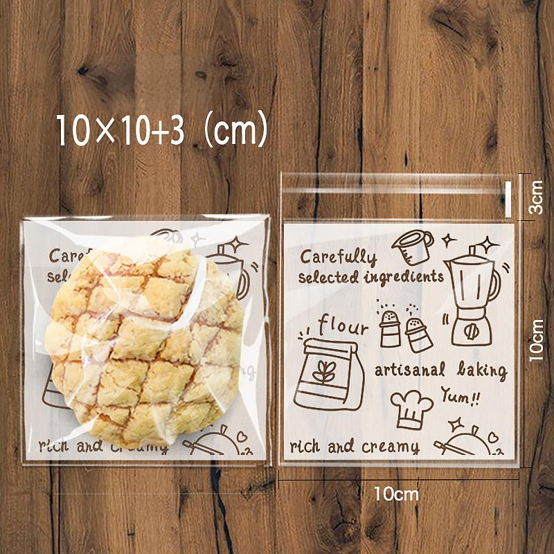 100 Pcs/set Self Adhesive Packaging Bags Thank You Resealable Food Packaging Cookie Bag 10x10 Cm 7x7 Cm