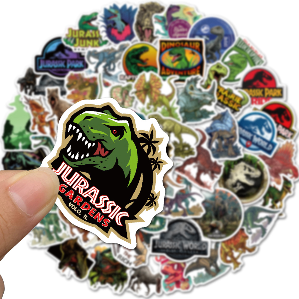 50pcs Jurassic Park Classical Movie Dinopark Dinosaurs Stickers Waterproof DIY phone bike luggage