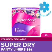 Carefree Super Dry Panty Liners 40s - Feminine Care Odor Control Absorb Discharge