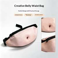 🔥🔥🔥CISWGE Funny Pop Dad Bod Money Belt Bag Men Travel Bags Flesh Color Creative Fanny Pack Beer Fat Belly Bum Pouch Waist Bag