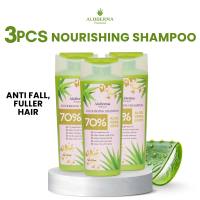 ALODERMA Hair Growing Nourishing Shampoo 70% Pure  Aloe Vera  Gentle Cleanser Hair Build Up and Scalp Cleansing 210ml 3pcs Set