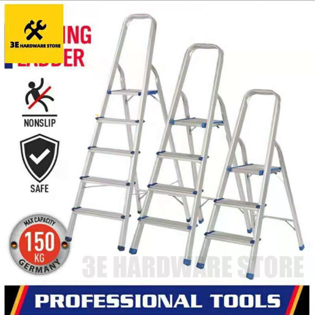 Details about   3/4/5 Step Folding Ladder Aluminium Light Weight Non Slip Platform Multi-Purpose 