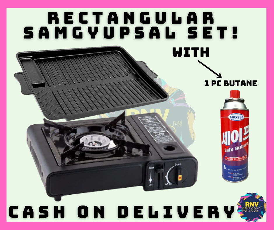 RECTANGLE GRILL WITH BUTANE Samgyupsal Samgyupsal Set Korean Samgyupsal