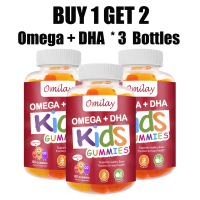 Omilay Omega 3 DHA Gummies Heart Healthy Omega 3 Gummy Supplement with Vitamin C Gummy Vitamins for Kids Brain Function Support Heart Vision Health 60 Omega 3 Gummies