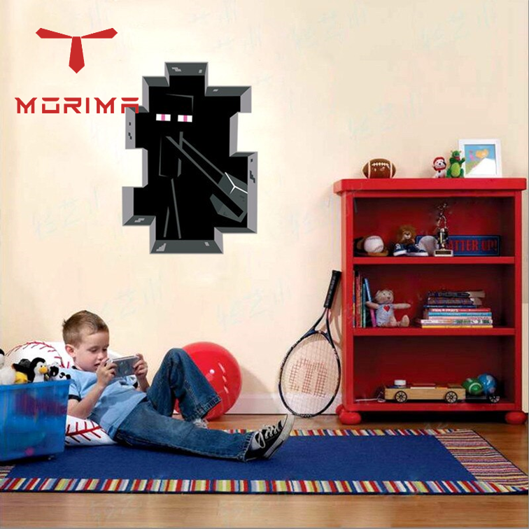 Nhãn Dán Tường Minecraft 3D Lớn, Đề Can Dán Tường Có Thể Tháo Rời Bằng Nhựa Vinyl 3D Dán-Phòng Trang Trí Nội Thất
