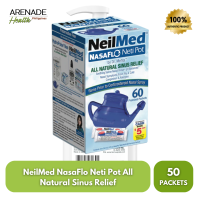 NeilMed NasaFlo Neti Pot All Natural Sinus Relief with 60 Premixed Packets