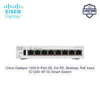 Cisco Catalyst 1200 8-Port GE Desktop EXT PS POE Input (C1200-8T-D) Smart Switch