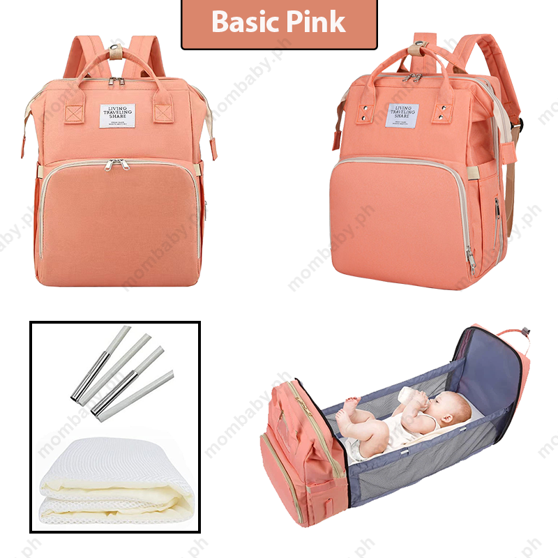 Travel Baby Bag Crib 2-In-1 With Shade Mosquito Net Multifunctional Diaper Bag Mommy Backpack Hospital Maternity Bag