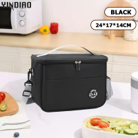 YINDIAO Lunch Bag Thickened Large Capacity Bento Bag Reusable Thermal Insulation Tote With Shoulder Strap for School Picnic Work