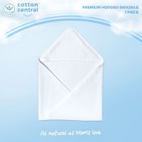 Cotton Central™  Premium Receiving Blanket With Hood Swaddle Newborn Infant Baby 100% USA Cotton Boy Girl Stuff And Clothes