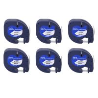 6Pcs LetraTag Refills Label Tapes Label Maker for Dymo 91331White 4M x 12mm Label Printer for Dymo Label Maker