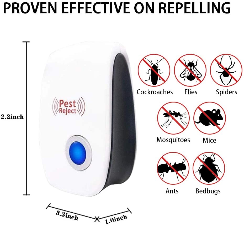 Clara.Home Ultrasonic Electronic Anti Mosquito Rat Bug Pest Control Repeller Killer Pest Control Repeller Electric Wall Plug Ultrasonic Pest Repeller Electronic Plug-In Pest Control