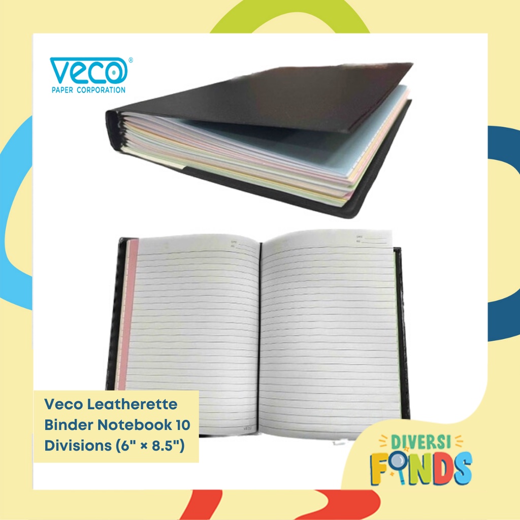 Veco Leatherette String Binder 10 Division (16 lvs/division x 10divisions) - Assorted Colors