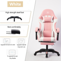 JYHOME Gaming Chair Ergonomic Computer Chair Gaming Sofa Reclining Chair Home Office Chair with dual pillows and footstool