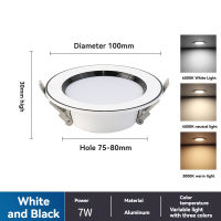 【PH Stock】Nordic Style 3 Colors LED Ceiling Light Recessed Downlight 220V 5W Pin Lights For Ceiling Tri Color Round Pairtnel Ceiling Lamp Home Lighting Ultra Than LED Ceiling Light Pan Light