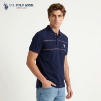 U.S. Polo Assn. Mens Classic Fit Panel Striped Polo Shirt U990QX02