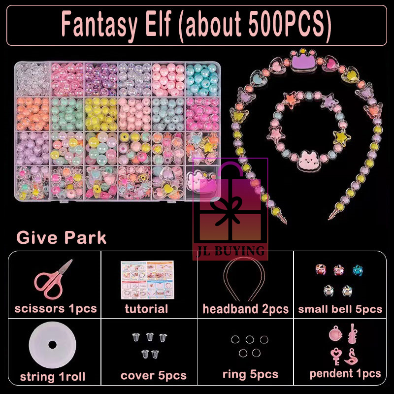 Pearl Beads for Bracelets Making Kit Bracelet Pearl Beads Children Creative DIY Handmade Beaded Toy