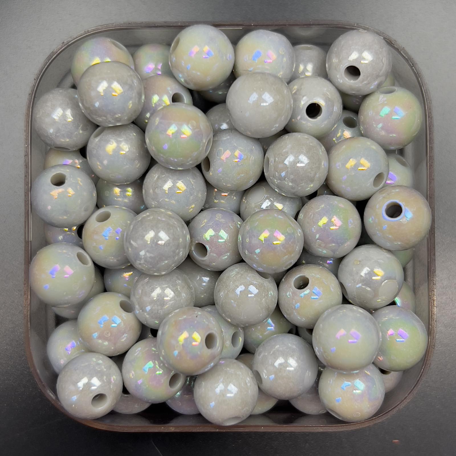 Veeds 30 Pcs Round Beads 10mm AB Coated DIY Beads Art and Craft