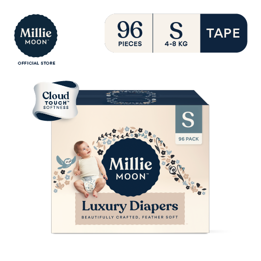 Millie Moon Luxury Tape Diaper 96s - Small