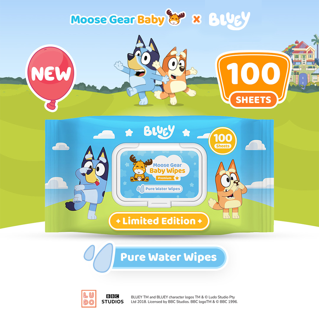 Moose Gear Baby x Bluey Premium Wipes Pure Water 100sheets