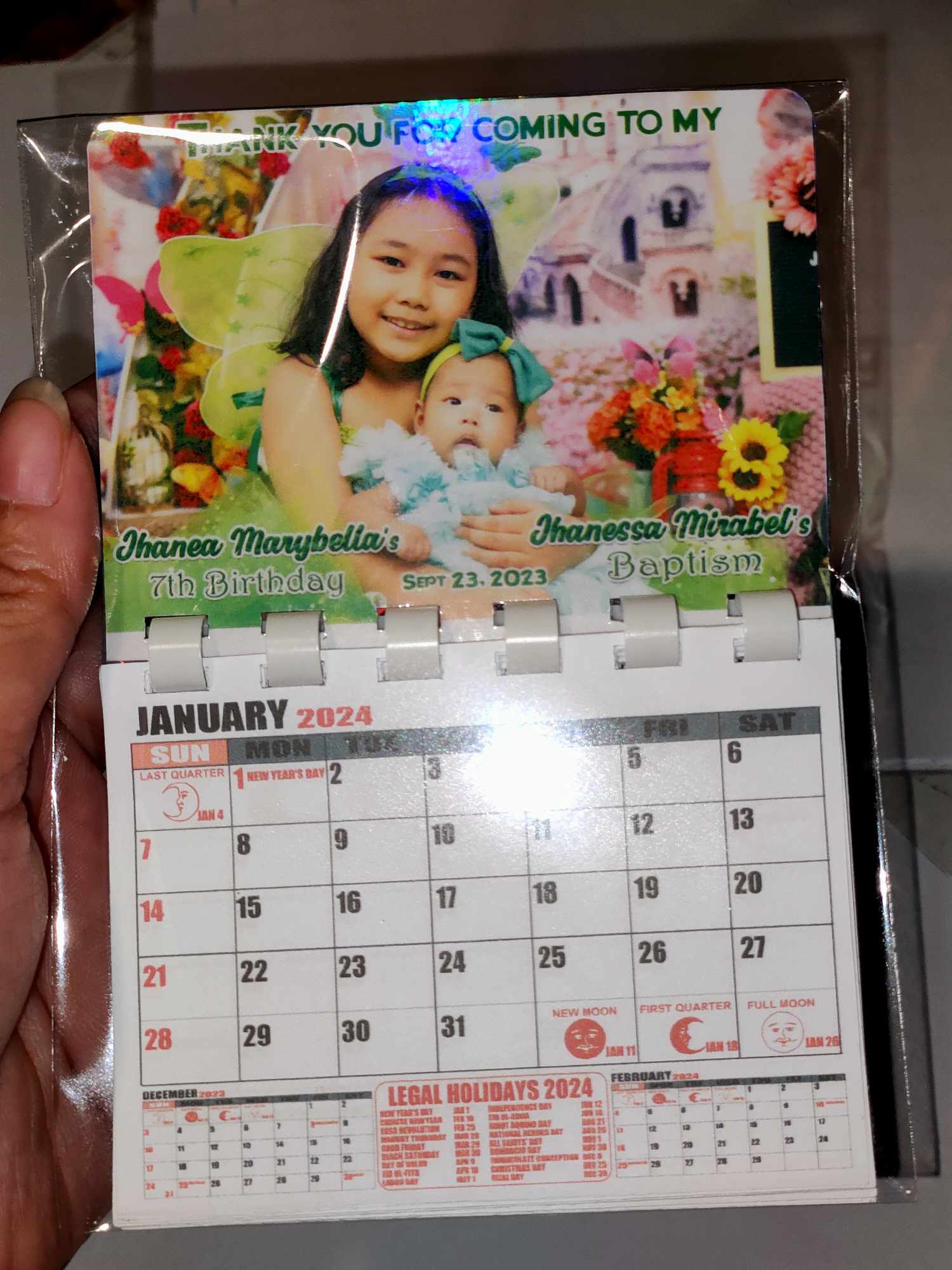 Ref Magnet Calendar 2024 Customized 4r size for giveaways/souvenir (free layout min order of 20pcs)