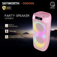 【NEW】Coocaa CoolBox Portable Party Speaker LED Display RGB Lights and Wireless Mic