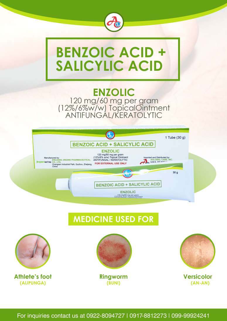 Benzoic Acid + Salicylic Acid 30g (Enzolic) (Generic of Dermalin Whitfields Ointment and