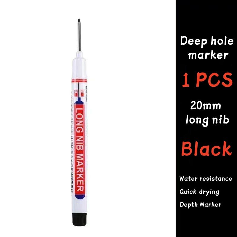 Long Head Deep Hole Marker Long Nib Marker Multi-purpose Deep Hole Marker Pens Quick Dry Waterproof Colorful Carpenter Pen Markers for Construction Bathroom Woodworking
