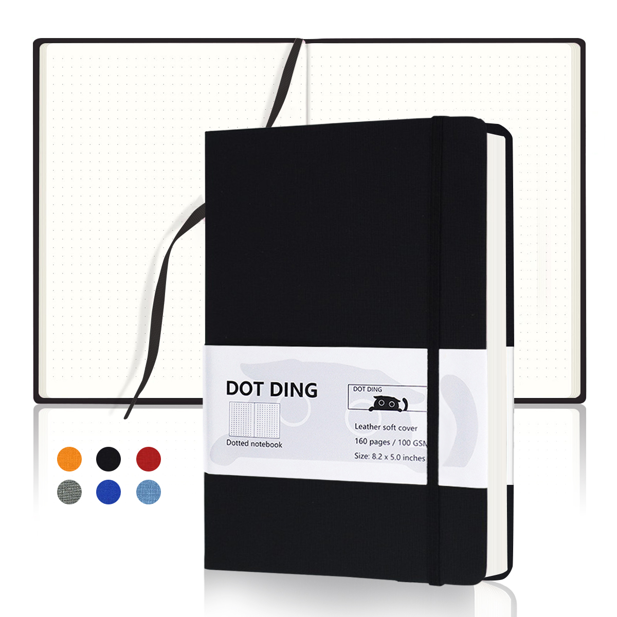 Dotted Notebook A5 Hardcover Faux Leather Journal Notebook Dotted Journal Notepad for School Office