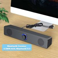 OLAV Wooden Bluetooth Wireless Sound Bar With 3.5MM Aux And Usb Wired Speaker For Desktop/Tv/Laptop