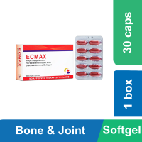 Ecmax Glucosamine & Collagen Herbal Supplement 1 box/ 30 Soft-gel Capsules