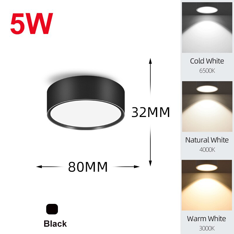 WeHome LED Pin light 175V-265V Surface Mounted led Ceiling Light 3W 5W 10W 15W 25W Aluminum Round Downlights Celling Lamp Spot Lights Indoor Lighting Fixtures for home